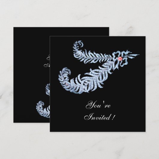 DIAMANTEN VEREN ROZE EDELSTEEN LUXE Zwart Wit Kaart (Voorkant / Achterkant)