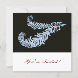 DIAMANTEN VEREN ROZE EDELSTEEN Zwart Wit Bruiloft Kaart