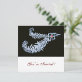 DIAMANTEN VEREN ROZE EDLESTEEN Zwart Wit Bruiloft Kaart (Staand voorkant)