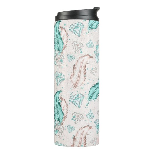 Diamanten & veren thermosbeker (Gedraaid links)