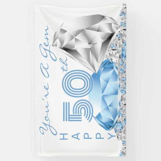 Diamanten Verjaardag Spandoek (Verticaal)