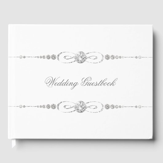 Diamanten versiering bruiloft gastenboek (Voorkant)