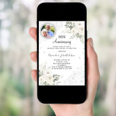 Diamanten witte bloemen 60ste huwelijksverjaardag kaart