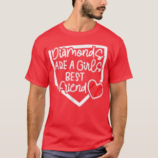 Diamanten zijn de beste vrienden van de honkbal. t-shirt