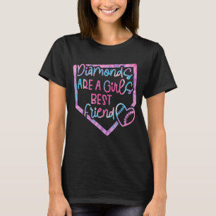 Diamanten zijn de beste vrienden van de honkbal. t-shirt