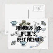 Diamanten zijn de beste vriendin van een meisje briefkaart (Voorkant / Achterkant)
