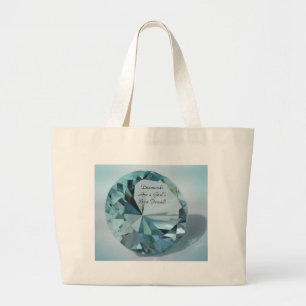 diamanten zijn de beste vriendin voor meisjes grote tote bag