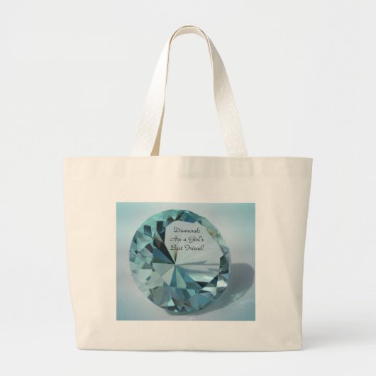 diamanten zijn de beste vriendin voor meisjes grote tote bag (Voorkant)