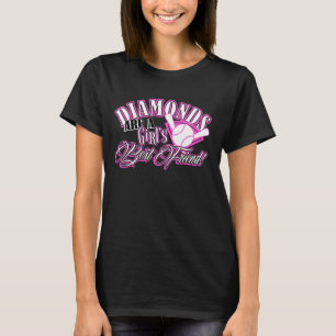 Diamanten zijn het beste vriendschappelijke softba t-shirt