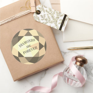 Diamanten zijn voor altijd elegante ronde sieraden ronde sticker