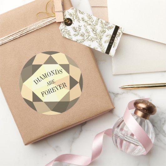 Diamanten zijn voor altijd elegante ronde sieraden ronde sticker (Geschenken)