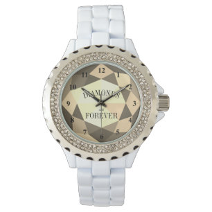 Diamanten zijn voor altijd witte emaille strass vr horloge