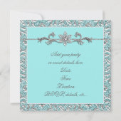 Diamanten Zilver Blauw All Occasion Party Uitnodig Kaart (Achterkant)