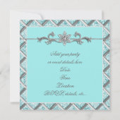 Diamanten Zilver Blauw All Occasion Party Uitnodig Kaart (Achterkant)