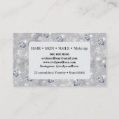 Diamanten Zilver Glitter Schoonheidssalon Make-up Visitekaartje (Achterkant)