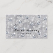 Diamanten Zilver Glitter Schoonheidssalon Make-up Visitekaartje (Voorkant)