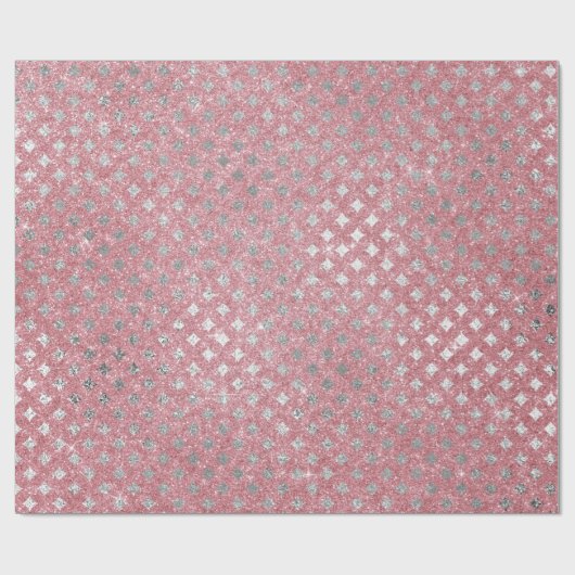 Diamanten Zilver Roze Rose Goud Glitter Cadeaupapier (Vlak)