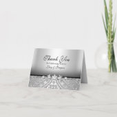 Diamanten Zilver & Zwarte Dankkaart Bedankkaart (Voorkant)