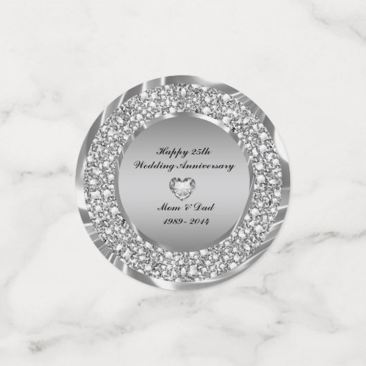 Diamanten & Zilveren Achtergrond Confetti (Kleine voorkant)