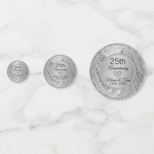 Diamanten & Zilveren Damast Confetti (Voorkanten)