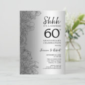 Diamanten Zilveren Verrassing 60ste verjaardag Kaart (Staand voorkant)