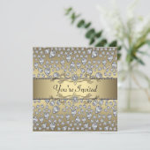 Diamanten Zwart en Goud All Occasion Feest Kaart (Staand voorkant)