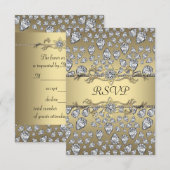 Diamanten Zwart & Goud All Occasion Party RSVP (Voorkant / Achterkant)