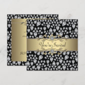Diamanten Zwart Goud Feest voor elke gelegenheid Kaart (Voorkant / Achterkant)