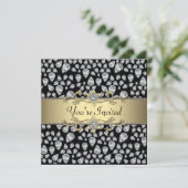 Diamanten Zwart Goud Feest voor elke gelegenheid Kaart (Staand voorkant)