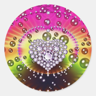 diamantfractal ronde sticker