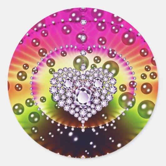 diamantfractal ronde sticker (Voorkant)