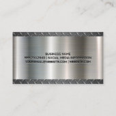 Diamantgeplateerd staal | Lasser Logo | Metaal Visitekaartje (Achterkant)