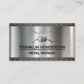 Diamantgeplateerd staal | Lasser Logo | Metaal Visitekaartje (Voorkant)