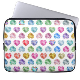 Diamanthart Waterverfpatroon Cute Pastel Meisjesac Laptop Sleeve