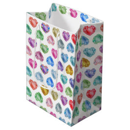 Diamanthart Waterverfpatroon Cute Pastel Meisjesac Medium Cadeauzakje