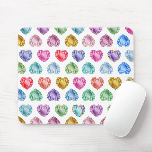 Diamanthart Waterverfpatroon Cute Pastel Meisjesac Muismat (Met muis)