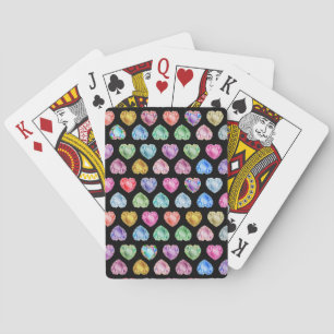 Diamanthart Waterverfpatroon Cute Pastel Meisjesac Pokerkaarten
