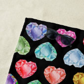 Diamanthart Waterverfpatroon Cute Pastel Meisjesac Strandlaken (In situ)