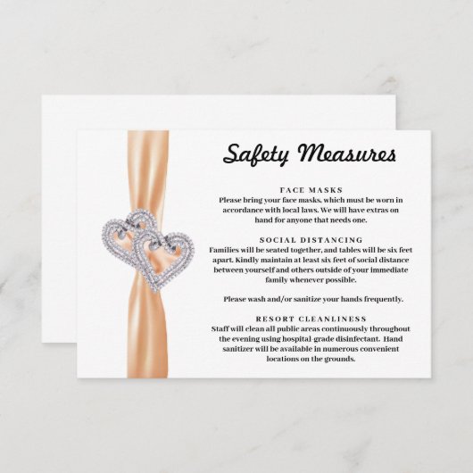 Diamantharten Oranje lint Veiligheidsmaatregelen Informatiekaartje (Voorkant / Achterkant)