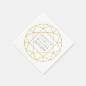 Diamantjuweel geometrische gouden glitter bruiloft servet (Hoek)