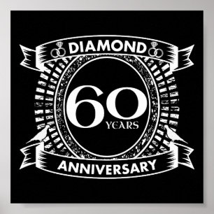 diamantkreet ter gelegenheid van het 60ste huwelij poster