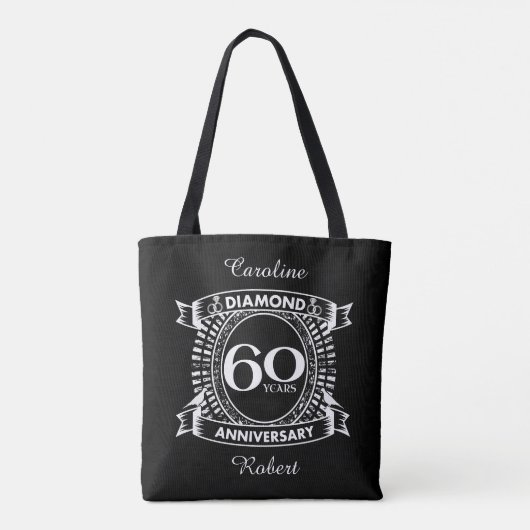 diamantkreet ter gelegenheid van het 60ste huwelij tote bag (Achterkant)