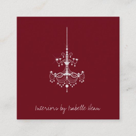 Diamantkroonluchter op Bourgondische ontwerper Vierkante Visitekaartje (Voorkant)