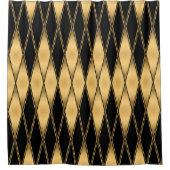 Diamantmotief: goud-zwart elegant patroon. douchegordijn (Voorkant)