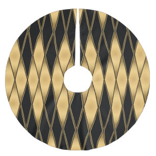 Diamantmotief: goud-zwart elegant patroon. kerstboom rok