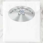 Diamantnaam Jubileum of huwelijksstickers Ovale Sticker (Tas)