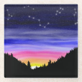 diamantnacht glazen onderzetter (Voorkant)