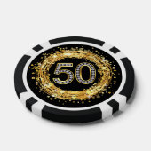 Diamantnummer 50 Glitter Bling Confetti | Goud Pokerchips (Enkel)