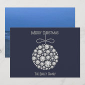 Diamantornamenten Platte Kerstkaart (Voorkant / Achterkant)