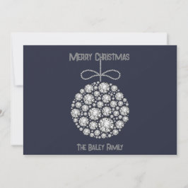 Diamantornamenten Platte Kerstkaart